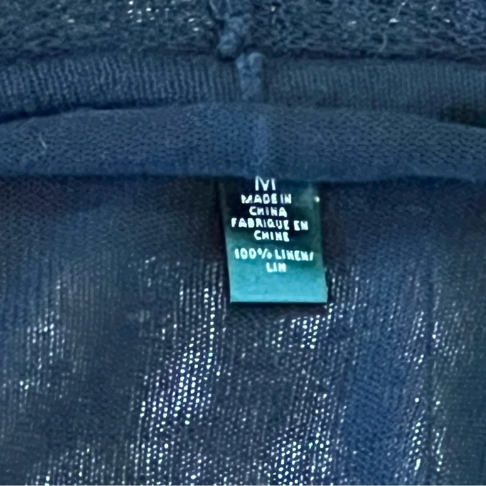 Lauren Ralph Lauren  100% Linen Open Cardigan Size Medium Sweater Light-weight - Picture 10 of 15